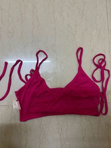 Hot Pink String Bikini Top