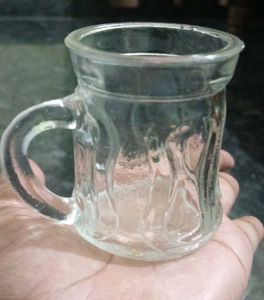 Set of 4 small Glass Cups with Handles