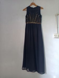 Black Dress With Gold Work