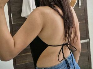 Elegant Black tie up top