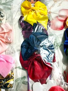 Set of Assorted Satin Bow Hair Clips