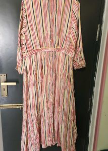 Striped Button-Up Midi Dress