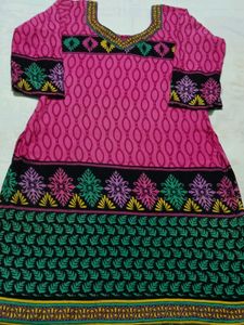 Women's Pink Printed Kurta and Palazzo Set