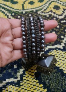 ✨ Stylish Black Beaded Bracelet Set | Trendy Women