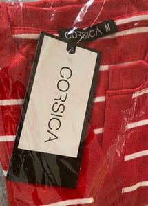 Red Striped V-Neck T-Shirt