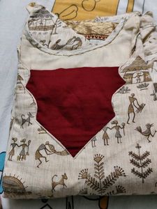 Gadwal cotton suit with tribal print