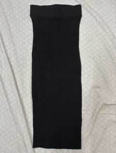 Zara Ribbed Pencil Midi Skirt