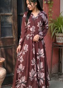 Elegant Floral Print Maxi Dress