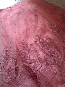 Net Thread Work Sharara In Pink