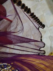 yellow and purple beautiful lehnga