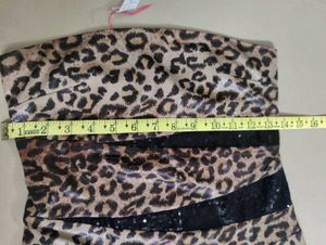 Leopard Print Strapless Mini Dress