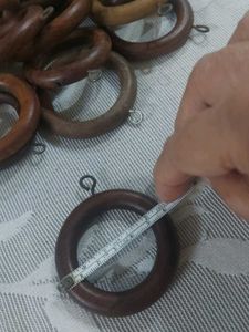 Wooden Curtain Rings with hooks, Set of 24