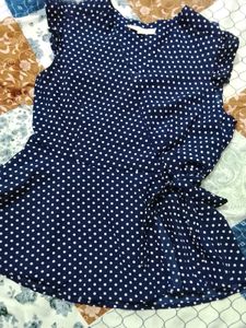 Navy Blue Polka Dot Tunic