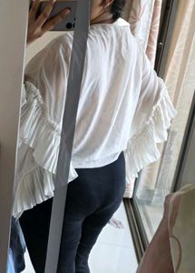Elegant White Ruffled Top