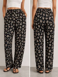 Leopard Print Wide Leg Pants