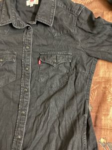 Levi's Black Denim Shirt Dress