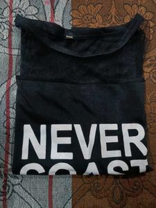 Black Sheer Sleeve T-Shirt