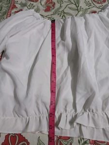 White Ruffled Cropped Blouse