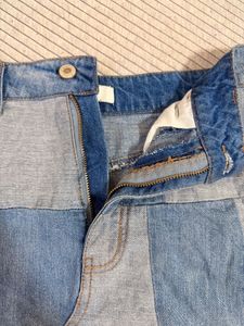 Patchwork Denim Mini Skirt