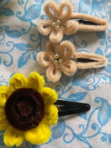 3 pairs Handmade Hair Clips