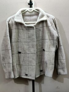 Premium women's double-breasted plaid overcoat