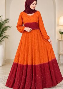 Orange & Red Ombre Ethnic Gown