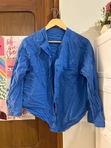 Blue Collared Long Sleeve Shirt