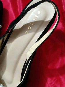 Black Velvet Bow Heels