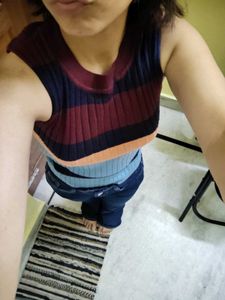 Striped Knit Crop Top
