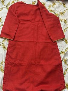 Trends Red Embroidered Kurta