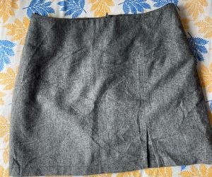 Grey A-line Mini Skirt