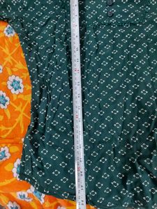 Green Printed Bell Sleeve Top