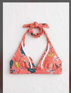 Floral Halter Neck Bikini Top