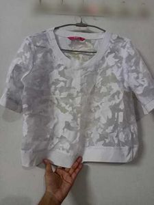 Floral Print White Crop Top