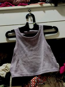 Ribbed Knit Sleeveless Crop Top