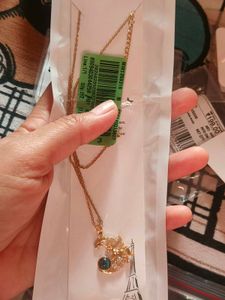 Unicorn Moon Eiffel Tower Pendant Necklace