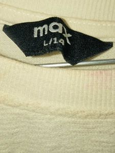Cream Textured Cropped Sweatshirt Top