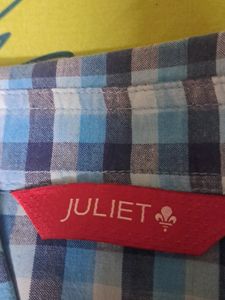 Pre-loved, Juliet, Sky Blue Checked Shirt
