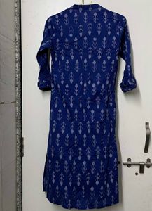Blue Printed Cotton Kurta