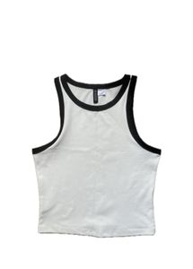 h&m White Ribbed Tank Top