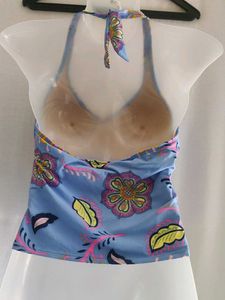 Gap Blue Floral Halter Bikini Top
