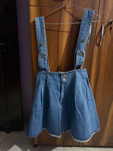 Denim Skirt with Straps