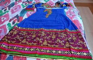Vibrant Blue Embroidered Kurta bust 36, west 34,le