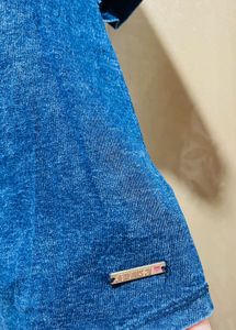 Stylish Acid Wash Blue T-Shirt