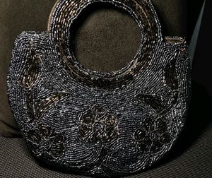 Vintage Black Jet Beaded Handbag