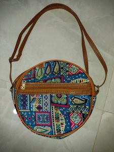 Vibrant Boho Print Sling Bag with Pouch