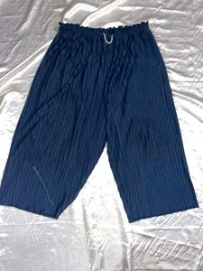 Navy Blue Pleated Palazzo Pants