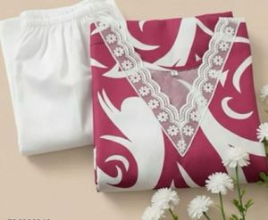 pink kurti with white pant