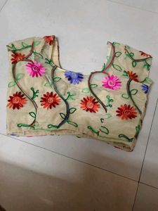 Embroidered Floral Blouse princess cut