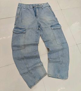 Light Wash Cargo Jeans